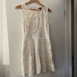 White Lace Empire Waist Dress